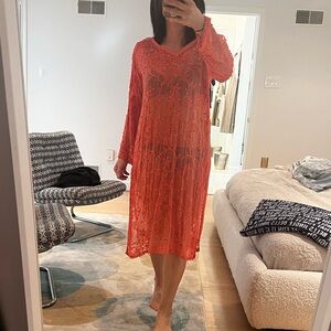 Coral color cover up made in Italy size M